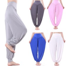 Pantalon Sarouel Élastique Pour Femmes Ample Décontracté En Coton Modal Yoga /