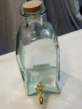 Glass Bottle with Faucet and Cork Cap - Made in Spain