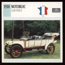 1910  Motobloc  12 HP Type O  Classic Cars Card