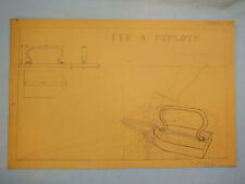 STUDY SIGNED SENAULT N°16 IRON BOARD WORK FINE ARTS ART DECO