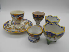 SUPERB LOT OF 5 DIABOLO CUP / ON TRAY...  EN FAIENCE DE DESVRES