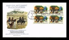 US COVER ALTA CALIFORNIA FIRST CIVIL SETTLEMENT FDC BLOCK OF 4 FLEETWOOD