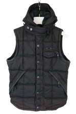 SUPERDRY Motorcycles Waistcoat Men's MEDIUM Padded Hooded Lined Pockets Zip