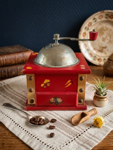 Moulin café vintage rouge - moulin,