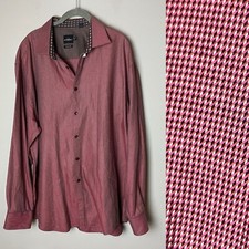 Parc 81 Mens Dress Shirt Size XXL 2XL European Fabric Cotton Long Sleeves Red