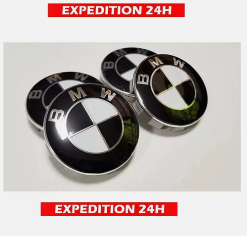 Cache moyeu jante bmw noir - 4,