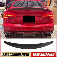 For Audi A4 B9 B9.5 S4 Sline 2017-2024 Real Carbon Rear Trunk Spoiler Boot Wing
