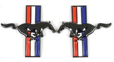 For Ford MUSTANG Running Horse Black Chrome Fender Emblems 1Pair 110mm