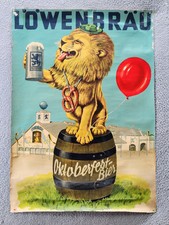 AFFICHE ANCIENNE BIERE  LOWENBRAU  ALLEMAGNE LION