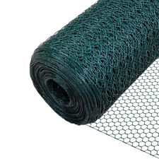 VOUNOT Grillage a poule avec fils 25mm en PVC gaine vert 1x50M