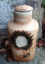 Bouteille céramique décor