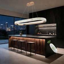 Lustre LED doré Éclairage en