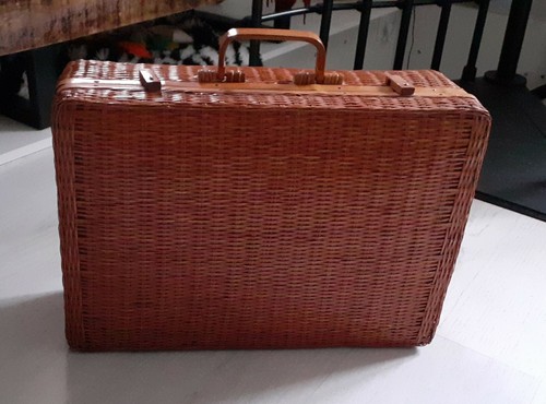 Vintage originale valise osier - vintage,