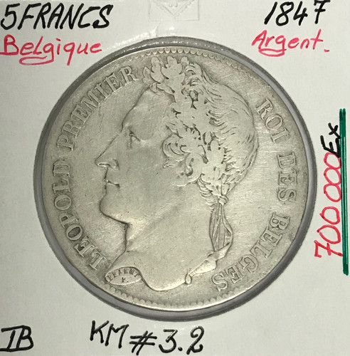 Belgique francs 1847 - belgique,