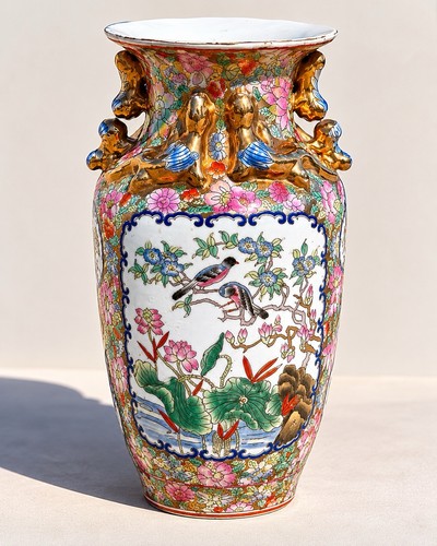 Grand vase chinois porcelaine
