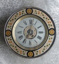  Beef eye round clock, in eglomized glass, dial signed Thiébault, Belfort