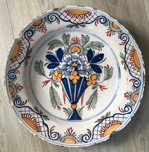 Plat faience xviii - plat, xviii-xixéme