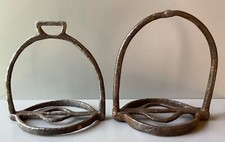Lot 2 Antique Iron Horse Stirrups 18th Century Old Cavalry