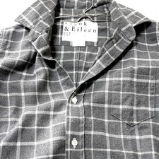 Frank Eileen Gray Check Flannel Shirt XS Long Sleeve Casual Used