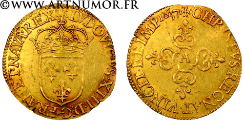 Louis xiii ecu or au - louis,