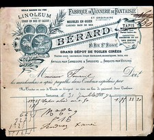 TOULOUSE (31) FURNITURE BASKETRY CARPET LINOLEUM "BERARD" in 1890