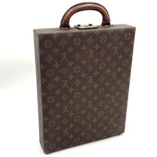 LOUIS VUITTON Attache Case Dial Lock Monogram Brown PVC From Japan 03059