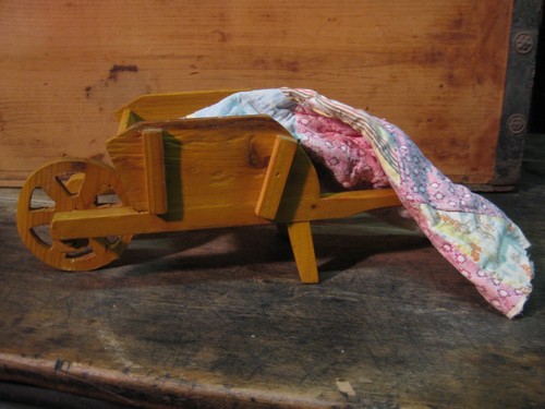 Wooden wheel barrow with - barrow,