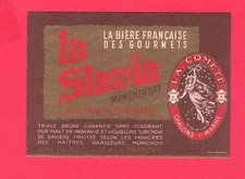 étiquette de bière brune