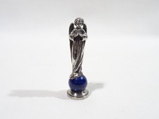 ANCIEN SCEAU CACHET A CIRE ANGE GARDIEN MELLERIO MELLER ARGENT ET LAPIS LAZULI