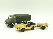 Solido Military Army SB 1/43 - Lot Jeep Auto Union Trailer + Mercedes Unimog
