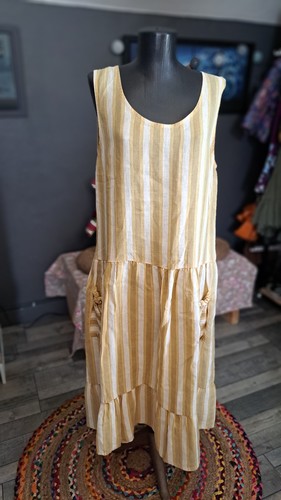Robe lin talia - robe, en