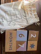 Ferm Living Wooden Age Picture Baby Blocks - Used Great Condition