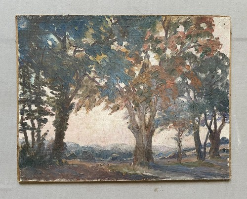 Paysage arboré huile sur - paysage, arboré,