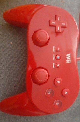Manette filaire wii rouge - filaire,