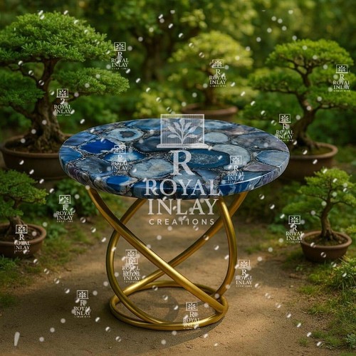 Table basse ronde agate - basse,