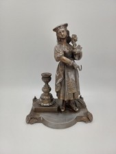 Statue en régule – Femme faucheuse - Vintage - H : 22cm - 15cm x 11cm