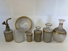 Service Flacons Toilette Vaporisateur Baccarat ? Ancien 1900 Parfums Verre Doré