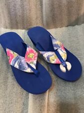Flip Flop Tongs Pretty Florals Wedge *NEW*  Large 9-10 2 1/2 inch heel beach