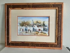 Tableau aquarelle orientaliste Maroc de Loualid