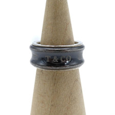 Rare bague Tiffany & Co. en argent titane étroit 1837 taille US 4 JP 7 SV925 ...