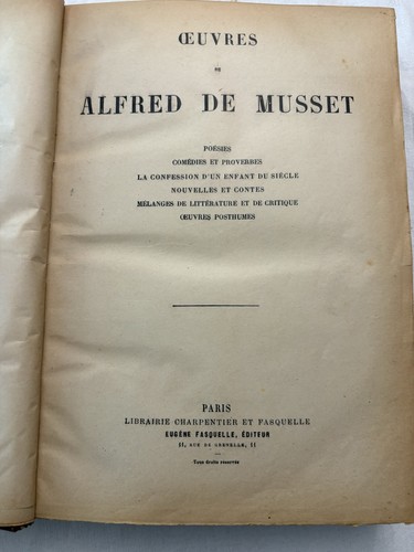Livre oeuvres alfred musset - alfred,