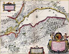 Reproduction carte ancienne - Lac Léman XVIIè