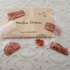 VTG Lot 4 Bags 3.4mm SS 14 Newfire Chatons Red Czech Glass Loose Rhinestones