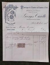 Invoice G. CARETTE FURNITURE FACTORY IN BAMBOO AND RATTAN TUNA (Lille 59) 1903