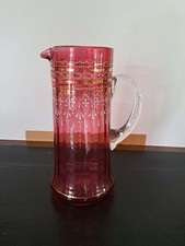 Ancien Pichet Verre Rose Rubis