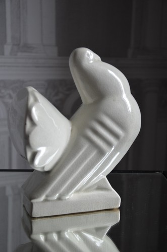 Pigeon faience craquelee - pigeon, en