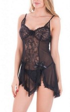 Nuisette sexy avec string noir