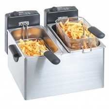Friteuse double inox 2 x 4