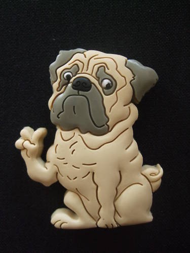 Magnet motif chien carlin - ,