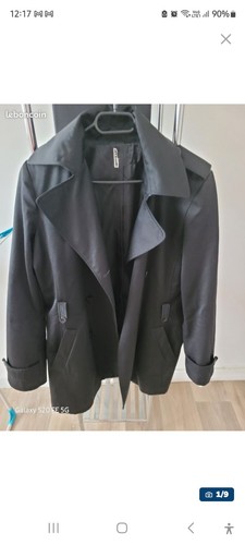 Trench manteau homme noir